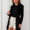 Blusa Básica Estilo Cardigan Aberto Manga Longa Inverno