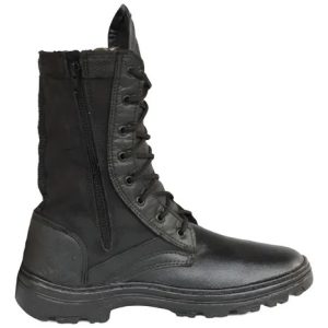 Coturno Militar Com Ziper Couro Extra Leve