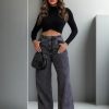 Calça Jeans Feminina Wide Leg Pantalona 100% Algodão