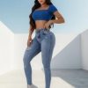 Calça Jeans Feminina Cintura Alta Modeladora Empina Bumbum