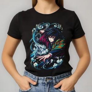 Camiseta Baby Look Feminina Giyu Tomioka Demon Slayer