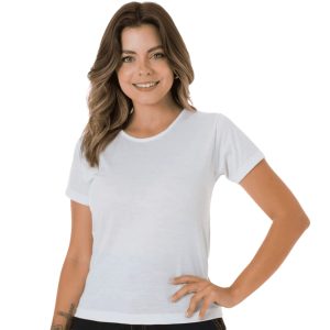 Baby Look Feminina 100% Poliéster BRANCO