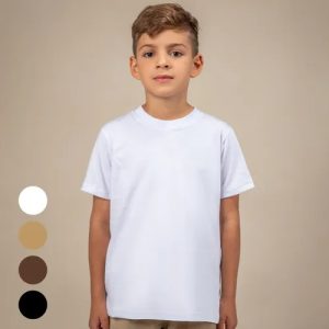 Camiseta Infantil Menina E Menino Básica 100% Algodão