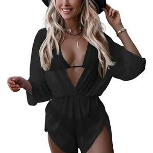 Saida De Praia Transparente Macaquinho Grepiada Nas Laterais