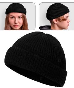 Touca Sailor Curta Marinheiro Lenhador Gorro De Lã Canelada