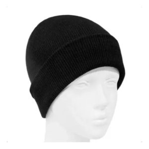 Touca Preta Estilo Unissex Inverno Frio Gorro Simples Quente