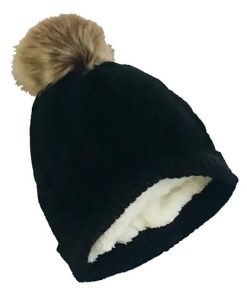 Touca Fenimina Adulto Gorro De Lã Forrada Pompom De Pelinho