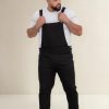Macacao Masculino Preto Sarja Plus Size Jardineira 48 A 54