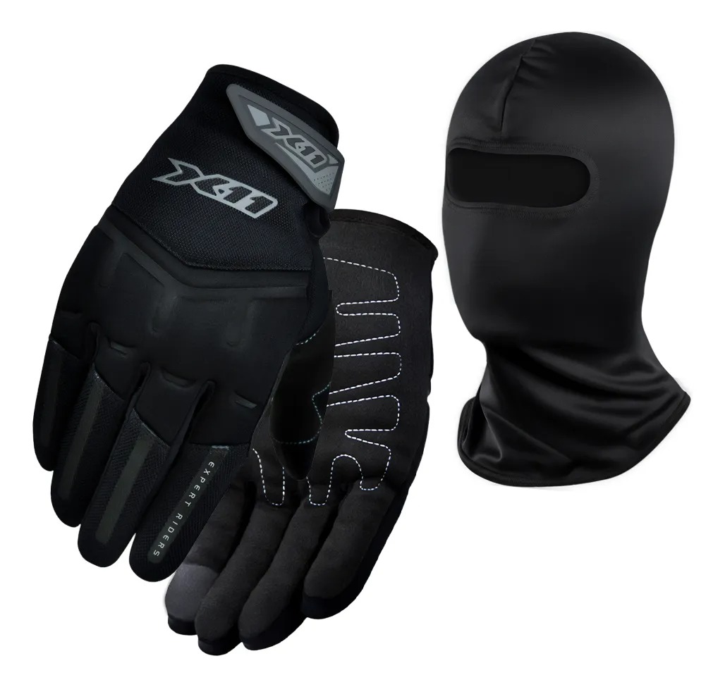 Luva Motociclista X11 Fit X Motoqueiro Touchscreen + Touca Tamanho G