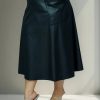 Saia Couro Ecológico Feminina Midi Plus Size Evangélica