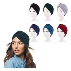 Kit 6 Turbante Chapéu Fechado Indianos Feminino Elegante Cor Sortido