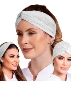 Touca Profissional Saude Chef Cozinha Estetica Faixa 2 Em 1