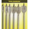 Jogo Kit 6 Brocas Chata Para Madeira 3/8 1/2 5/8 3/4 7/8 1