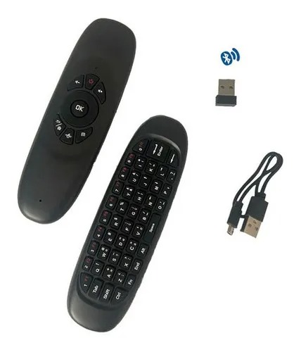 Mini Controle Com Teclado Air Mouse Para Smart Tv Ou Pc