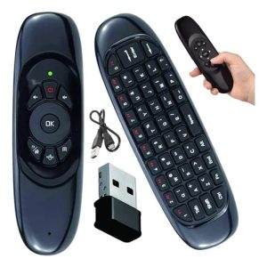 Controle Airmouse Giroscopio Com Teclado Para Smart Tv