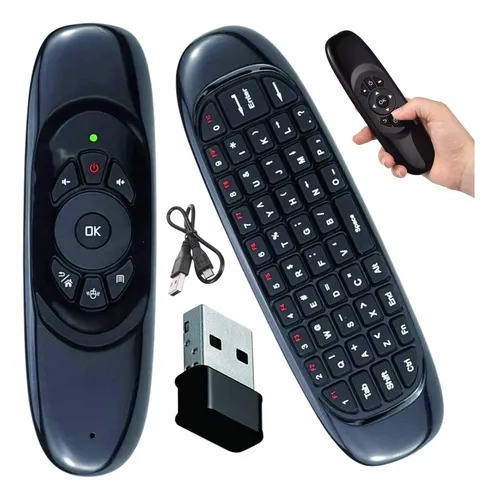 Controle Airmouse Giroscopio Com Teclado Para Smart Tv