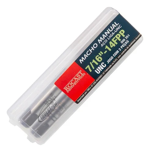 Jogo Macho Manual Rocast Aço Liga 7/16 -14 Unc Rosca Grossa