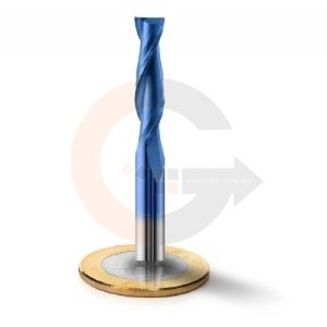 Fresa 2 Cortes Espiral 6.0mm x 25mm Metal Duro com Nano Blue