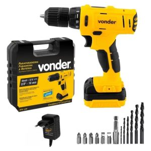 Parafusadeira/furadeira Vonder Bateria 12v Fonte Bivolt Pfv120 Cor Amarelo