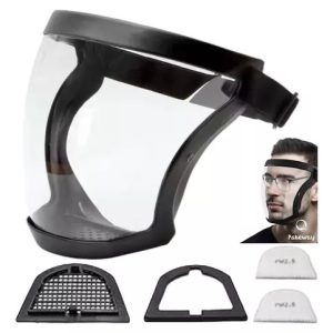 Máscara Facial Transparente Roçadeira Olhos Cor Preto