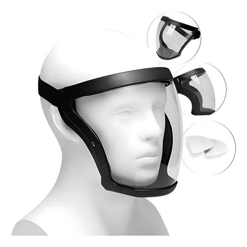 Máscara Facial Roçadeira Epi Olhos 10 Filtros Brinde Transparente