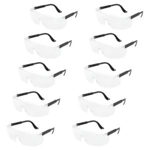 Kit 10 Óculos De Segurança Epi Tipo Rj Incolor Evolution Policarbonato Com Proteção Lateral Valeplast