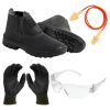 Kit De Epi Com 4 Peças Botina Protetor De Ouvido Luva Oculos