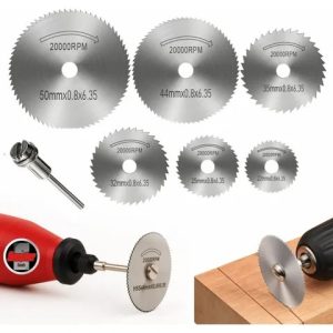 Disco Serra Circular Retifica E Furadeira 6 Discos E 1 Haste Aço Hss Para Madeira Plástico Chapas Finas Em Alumínio Mini
