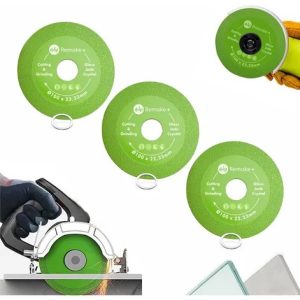 3 Discos Para Cortar Vidro Piso Cerâmica Espelho Porcelanato De 100mm 22mm Com Brinde Anel De Redução Para 20mm Para Ser