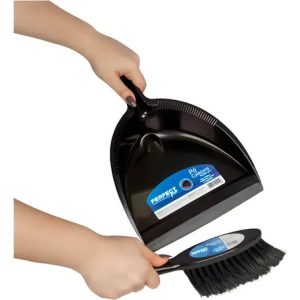 Pá Coletora Com Espanador Preta Sem Cabo Pá Com Vassoura Preto